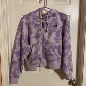 SOLD -North face tie dye Cropped hoodie